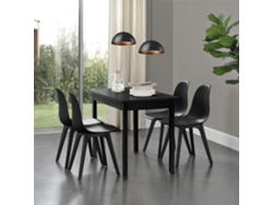 Juego de Sillas de Comedor [EN.CASA] Lendava Negro (Plástico - 83 x 54 x 48 cm)