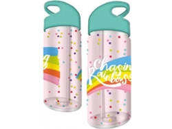 Botella con Pajita 500ml HAPPY NEWS (Multicolor)