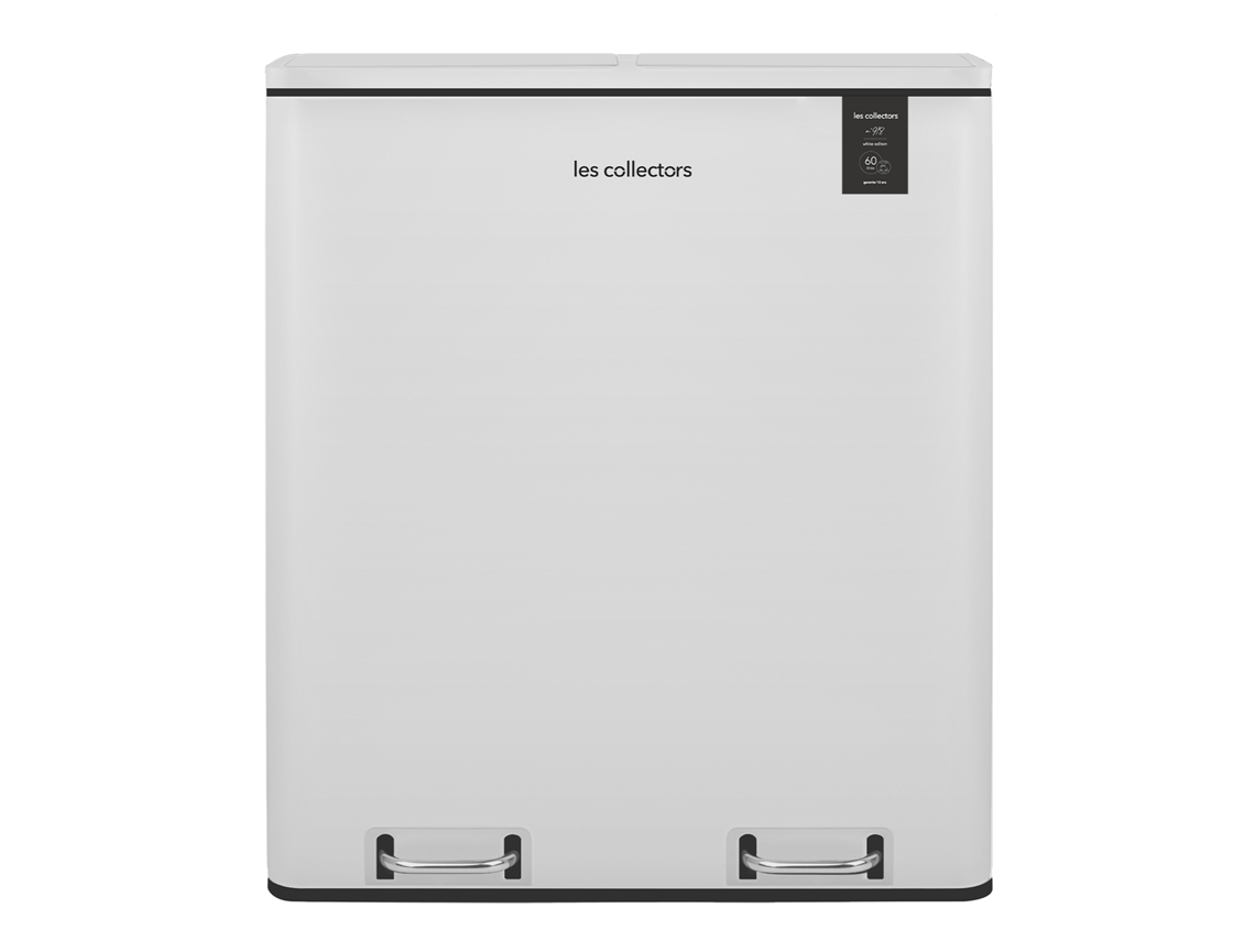 Papelera de reciclaje a pedal N°918 Les Collectors, 60 L, Cierre silencioso, Blanco