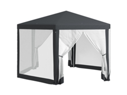 Pabellón De Jardín Hexagonal De 4x4 M Con Mosquitera Gris Oscuro