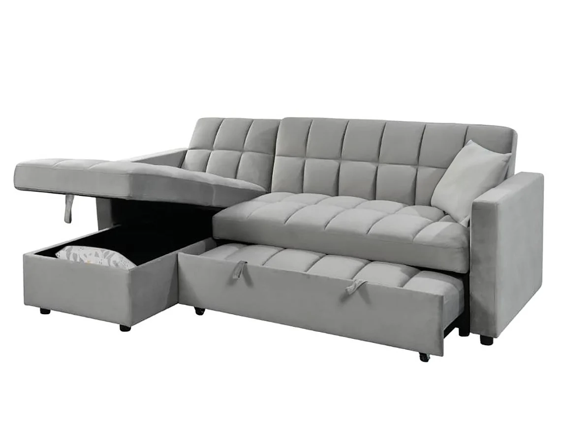 Sofá Cama Chaise Longue SALDOSYSTOCKS Kris Cinzenta (210 cm)