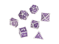 Jinwei-7pcs Dados Metal Exquisitos Ligeros Con Números Claros Para Juegos De Rol Y Mesa