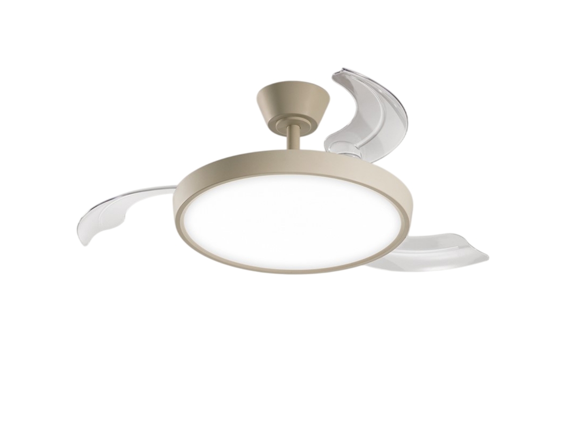 Ventilador de techo Perenz 7196 R Ct Sand con luz Ø 106 cm, 3 aspas, 6 velocidades, motor DC de 40 W, silencioso