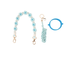 3 Asas Tejidas Para Botellas De Agua Con Anillo De Silicona, De Algodón, Portátiles, Color Azul.