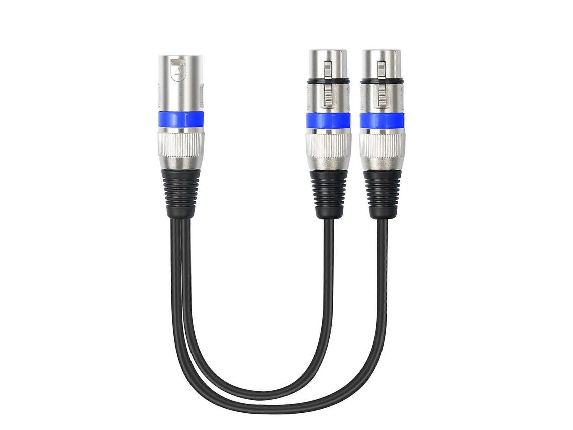 Cable adaptador de audio balanceado para micrófono, conector macho de 3 pines a conector hembra doble, LALAMOLI