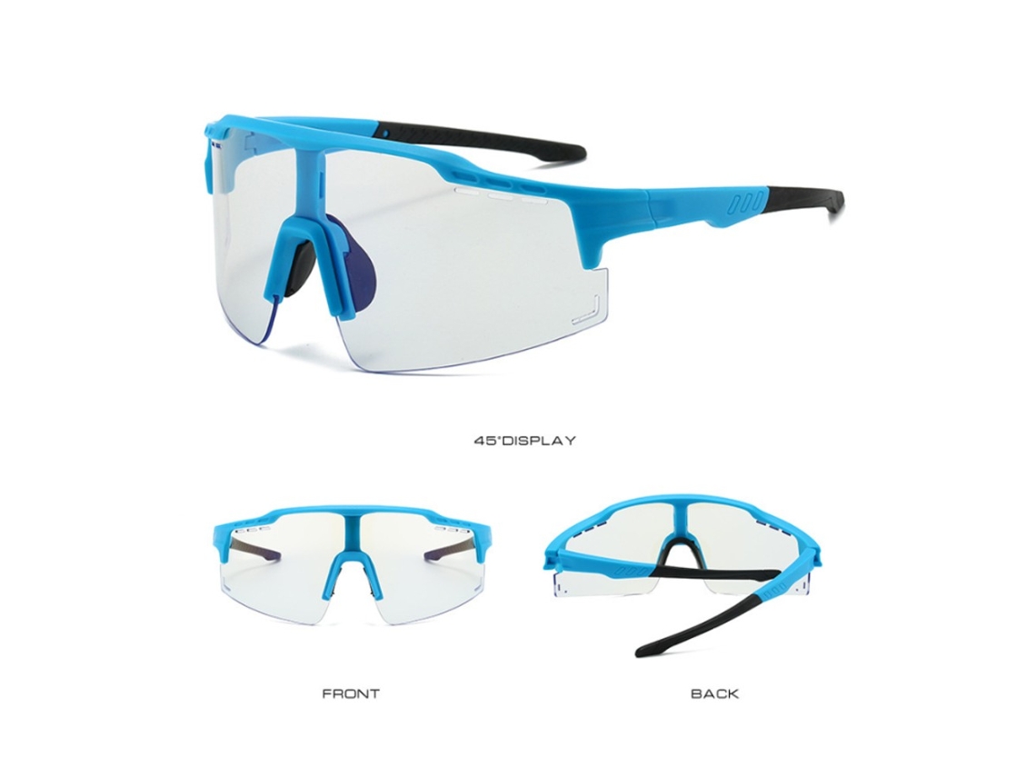 Gafas De Sol Fotocromáticas Deportivas Al Aire Libre Uv400 Hombres Mujeres Ciclismo Correr Azul Y Blanco Chrui