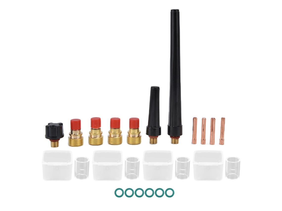 Kit De Accesorios Para Soplete Tig 21 Piezas: Coleteras, Copas De Vidrio, Taponeras Para Modelos Wp‑9 20 25 300a