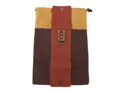 Bolsa de lona marrón y cuero para la recolección de frutas, para la cintura.