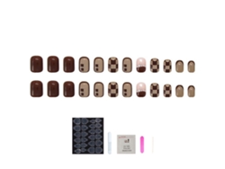 Pegatinas para uñas a cuadros color chocolate y leche, modelo Z037*