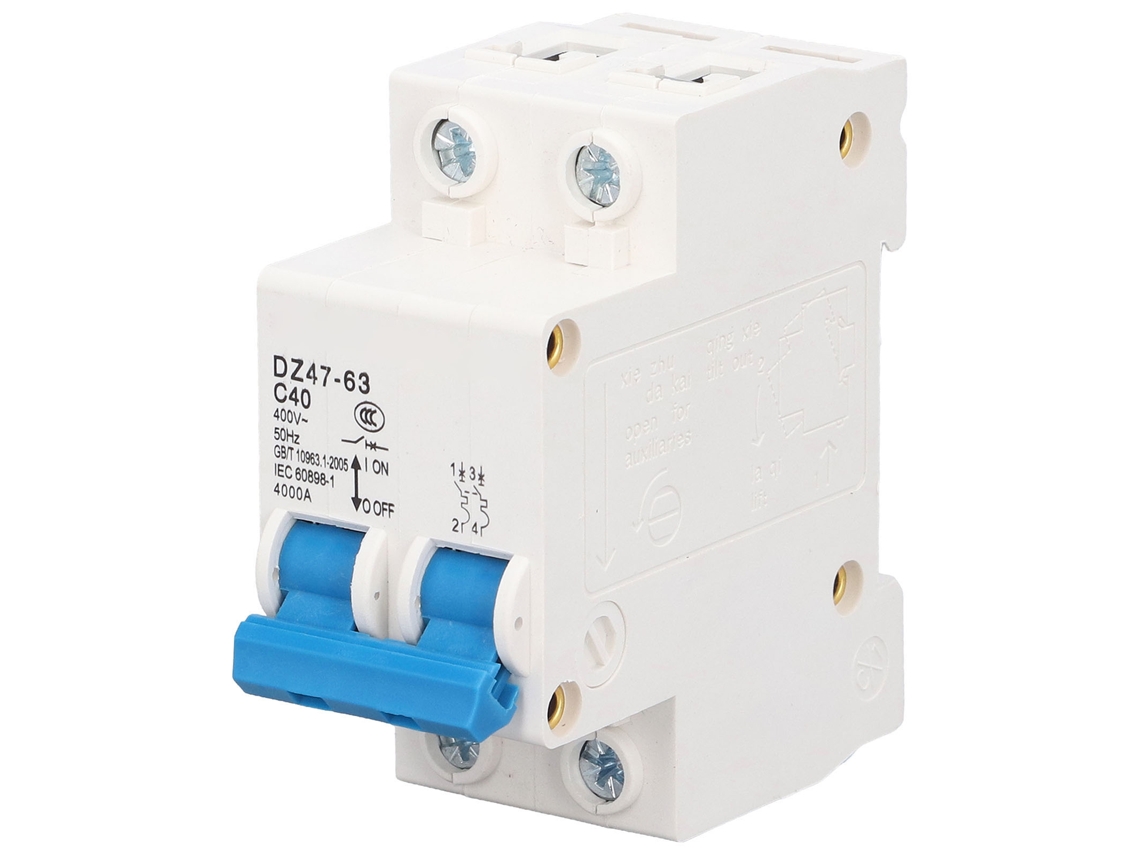 Disyuntor Miniatura Bipolar De 40 A Y 220 V Con Protección Contra Fugas Y Alta Seguridad.