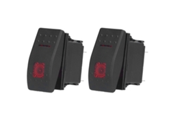 2 Piezas Interruptor De Palanca Impermeable On Off 5 Pin 12v-24v Luz Roja Para Coches Barcos Camiones