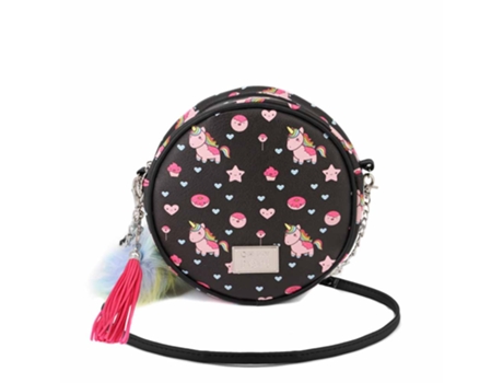 Bolsa de ombro OH MY POP! Oh My Pop Popnicorn Redondo Unisex (Negro)