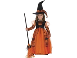 Disfraz de Niña DISFRAZZES Bruja Naranja Y Negro (Talla: 8 a 10 años)