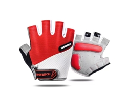 Guantes de ciclismo de medio dedo, antideslizantes y con absorción de impactos, color rojo/XL Gertiz