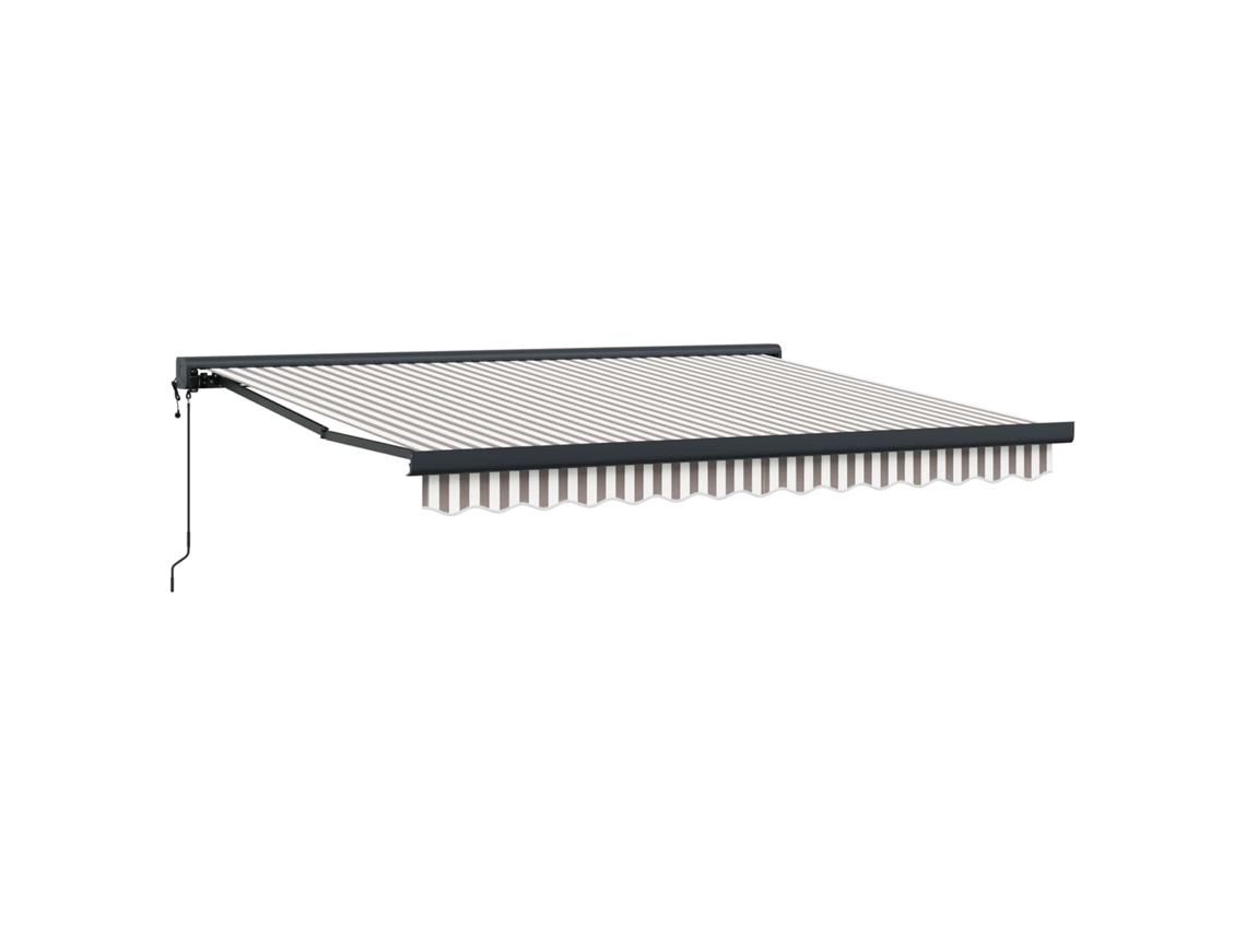 Toldo Vidaxl gris claro y blanco de 500 x 300 cm, poliéster y aluminio.
