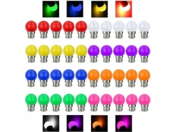 Bombilla Led Multicolor De 3w 220v/50hz Con Base E27 - Paquete De 40 Bombillas Multicolor