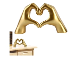 Estátua de Mão com Gesto de Coração Decoração de Mesa em Estilo Nórdico para Lar