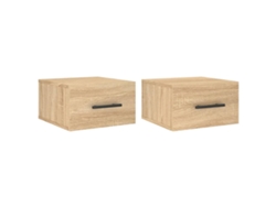 Maison Exclusive - Mesitas De Noche De Pared 2 Uds Color Roble Sonoma 35x35x20 Cm