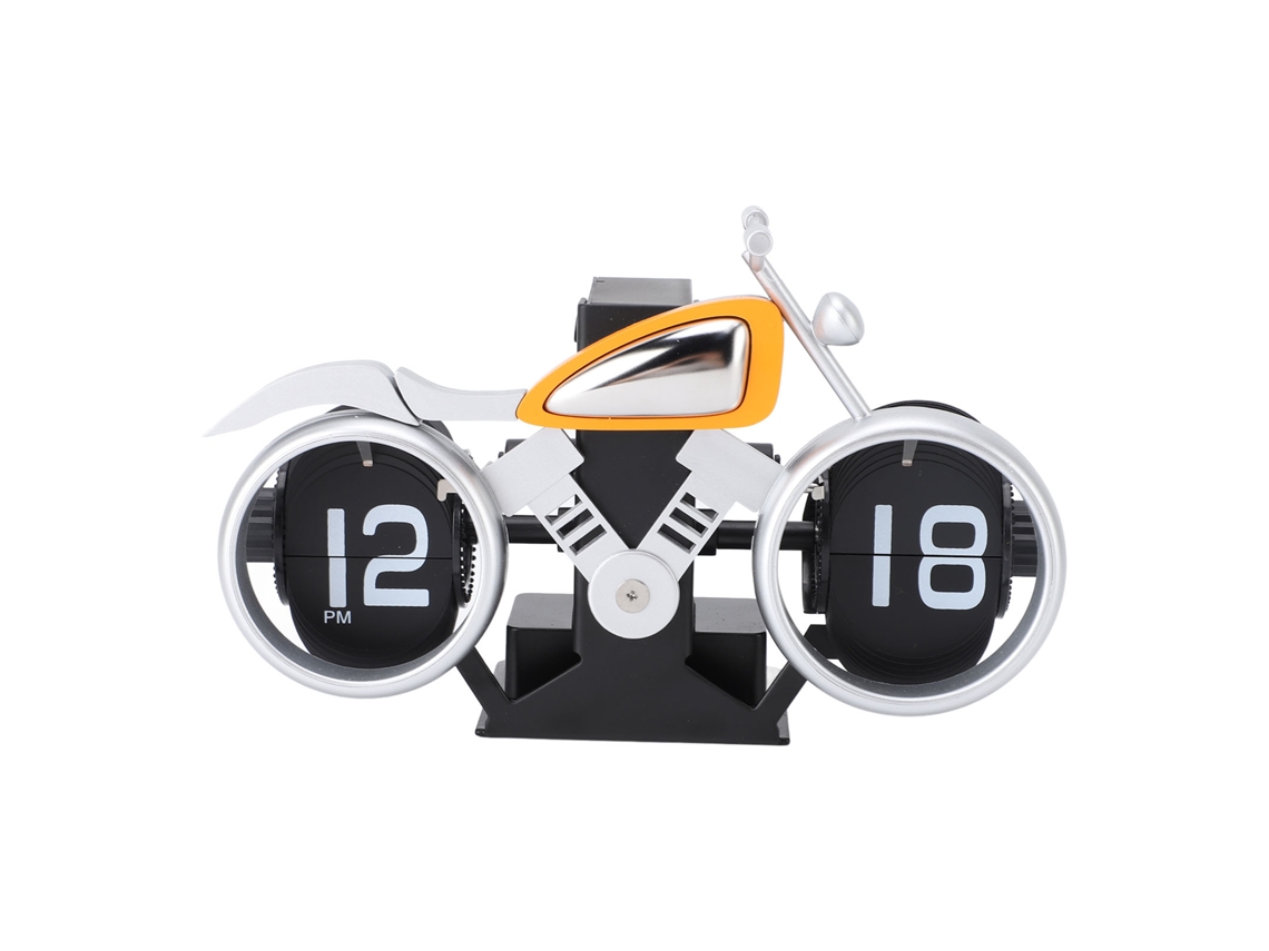 2026-reloj De Mesa De Palanca Mecánica De Plástico Pvc Con Batería Para Moto, Dormitorio, Sala, Oficina, Plata Naranja