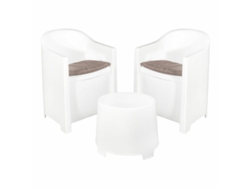 Conjunto de mesa de jardín Ipae Progarden Luna Sluc06bg blanco con 2 sillones (3 piezas)