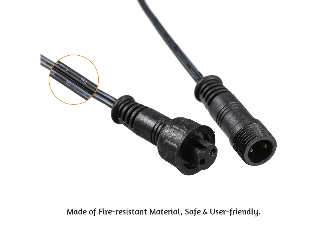 Rebe-cable De Extensión Tomshine 5 Pack 1m/3.3ft 2pin Conectores Macho/hembra Ip67 Resistente Al Agua Para Luces De Terraza