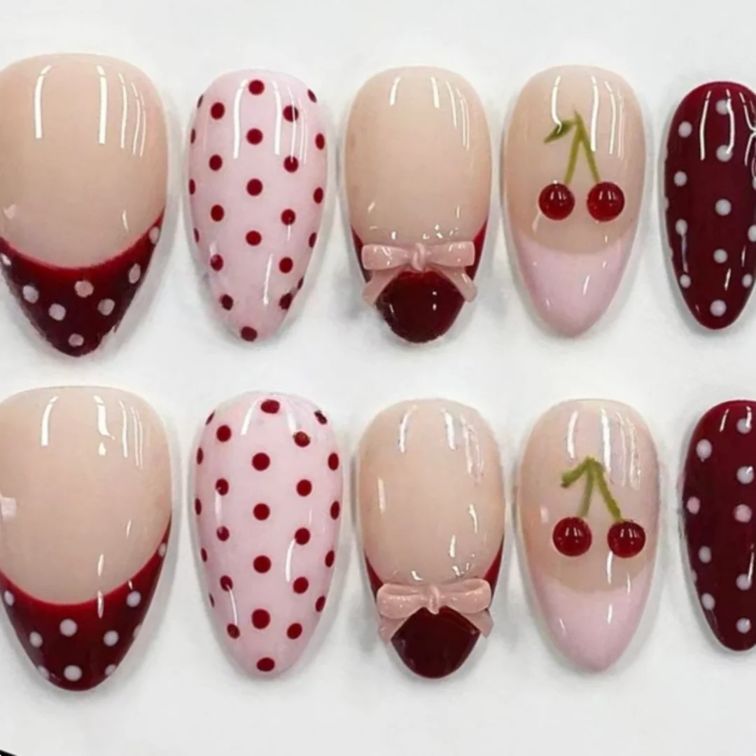 (g227-m) Kit De Manicura De 10 Piezas Con Uñas Postizas De Tipo Prensado.
