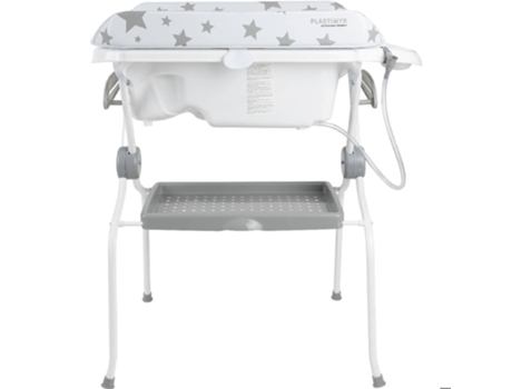 Bañera con Cambiador Blanco y Estrellas Gris PLASTIMYR