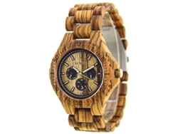 Reloj De Madera Multifunción De 6 Pines Con Esfera Redonda Zs-w116b
