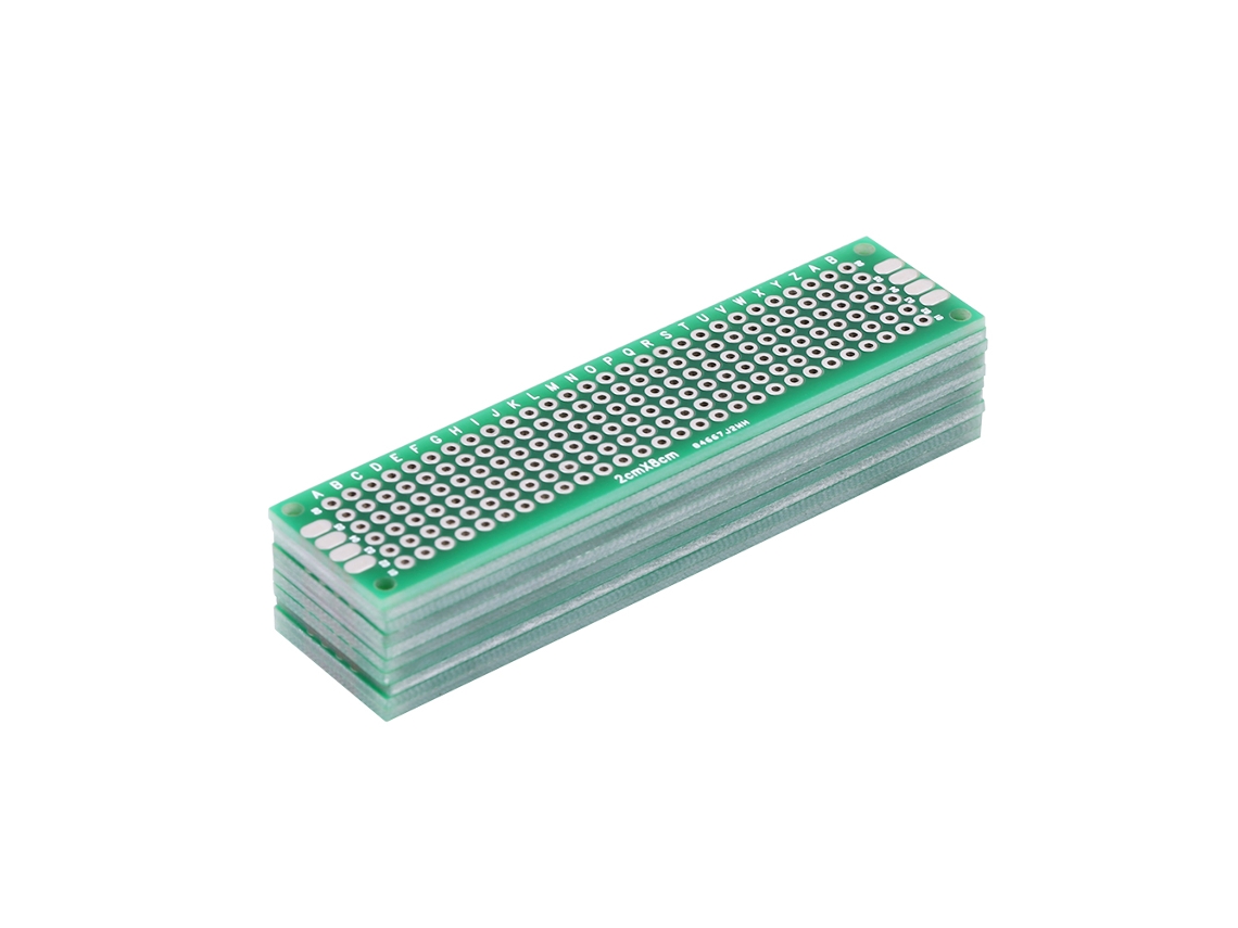 Placa De Circuito Universal Doble Cara 2cm X 8cm Para Prototipado Diy De Soldadura 10 Piezas