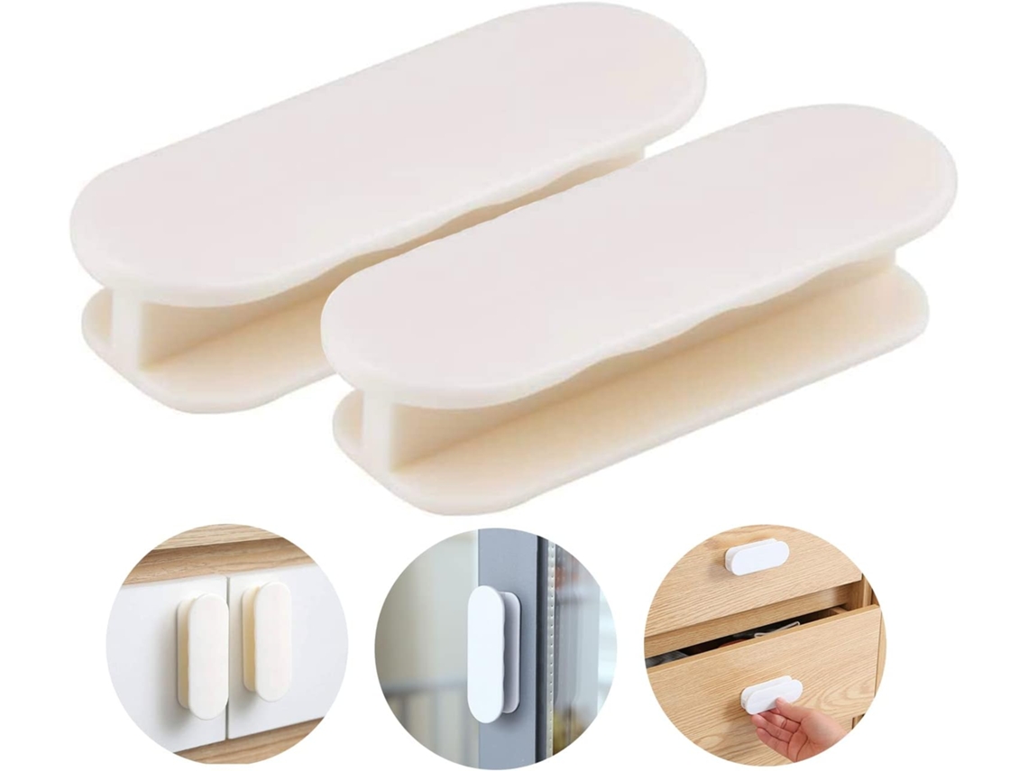 2 Manillas Blancas Autoadhesivas Para Puerta Balcón/ventana/muebles