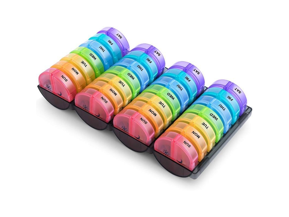 Organizador Mensual De Pastillas, 2 Veces Al Día, Caja Diaria Para Vitaminas Y Suplementos De Aceite De Pescado, 28 Días.