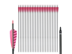Flechas de carbono puro para tiro con arco, longitud 32, punta reemplazable, 24 unidades, color rosa, OEM