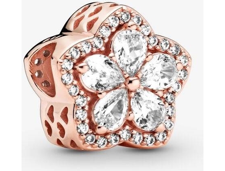 Charm PANDORA Copo de Nieve (Plata - Rosa - Talla Única)