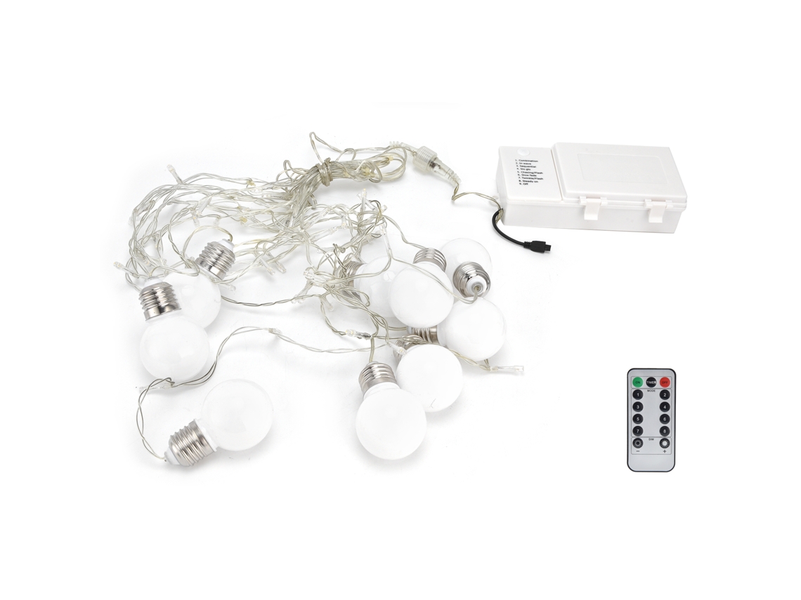 2026-luz De Veranda Exterior 60led Bombilla G50 Cadena De Luces Con Control Remoto 8 Modos Impermeable Ip45 Para Jardín Patio