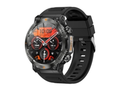 Reloj inteligente con monitorización de presión arterial, frecuencia cardíaca, actividad física y salud. (Silicona negra)