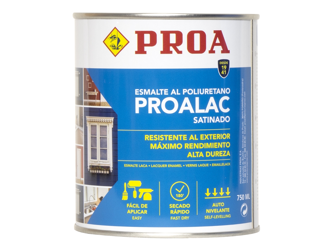 Esmalte Laca al poliuretano Proalac Pinta tus muebles de cocina, radiadores, madera o metales con la máxima calidad Gris perla 0,75L