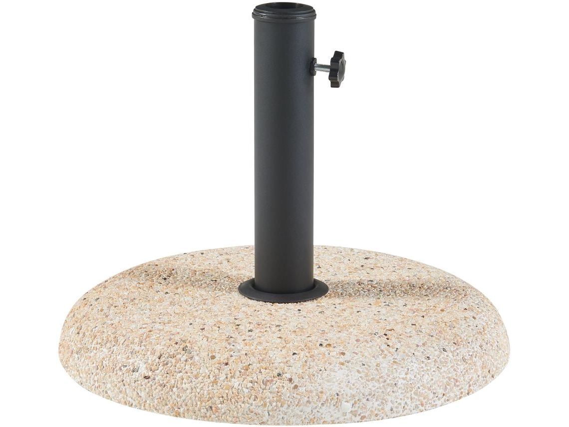 Soporte de Sombrilla Bitritto Circular Ø45 x 6 cm Hormigón - Aspecto Grava Beis CASA.PRO