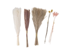 Rebe-70 Peças Ramo De Flores Secas Capim Pampas Junco Cola De Coelho Rosa Botão Amarelo Decoração Floral Seca