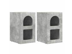 Maison Exclusive - Mesita De Noche 2 Pcs Gris Concreto 29,5 X 33,5 X 50 Cm