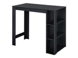 Mesa de Bar Danderyd con 3 estantes aglomerado 120x60x106 cm Negro [[EN.CASA]]