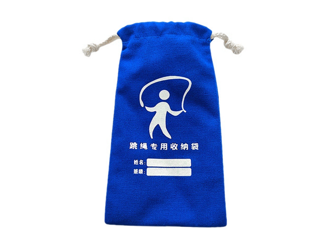 Bolsa de cuerda para saltar para escuela primaria, mini bolsa de lona con cordón, bonita bolsa azul con cordón
