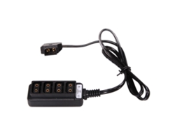 Adaptador de corriente Power Tap a 4 conectores D-tap hembra para accesorios de cámara y fotografía.