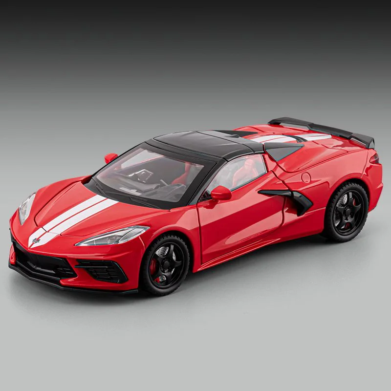 (rojo) Coche De Juguete A Escala 1:22, Fabricado En Aleación De Metal Fundido A Presión, Con Efectos De Sonido Y Luz.