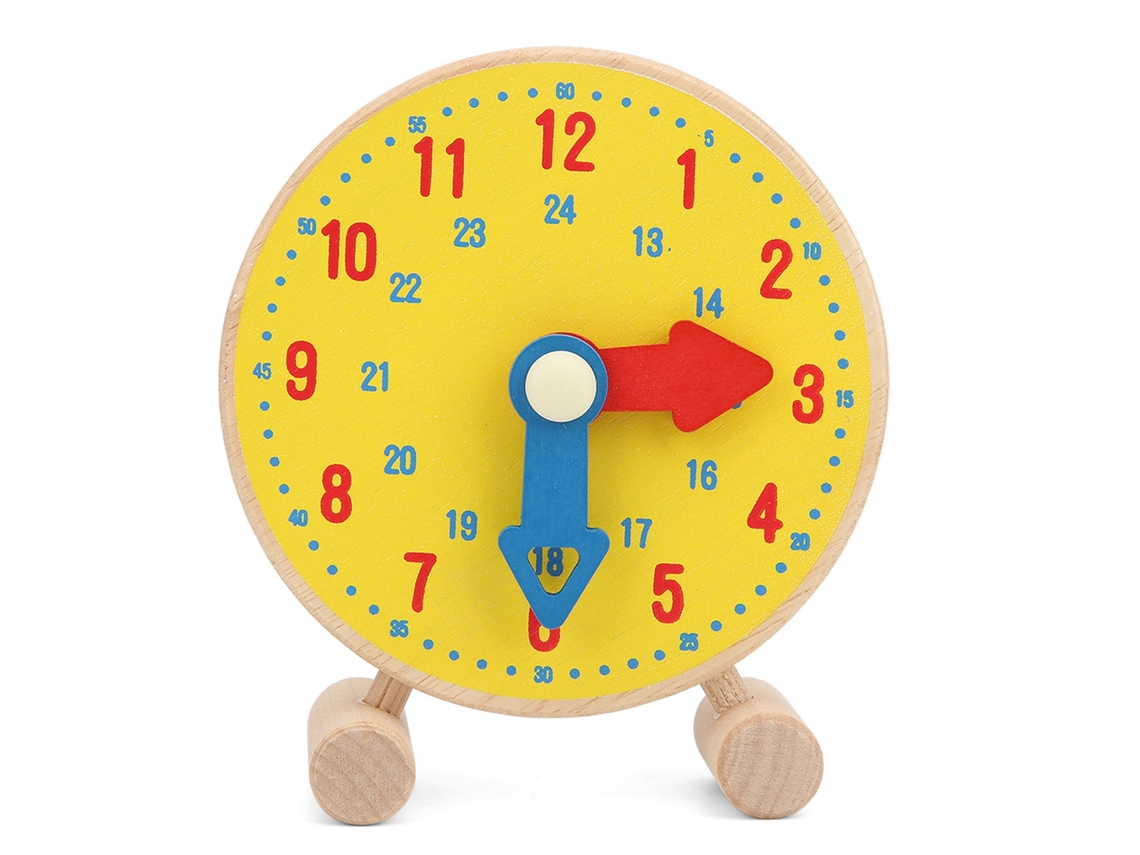 Reloj De Juguete Educativo De Madera Con Números Para Niños De 3 Años En Adelante.