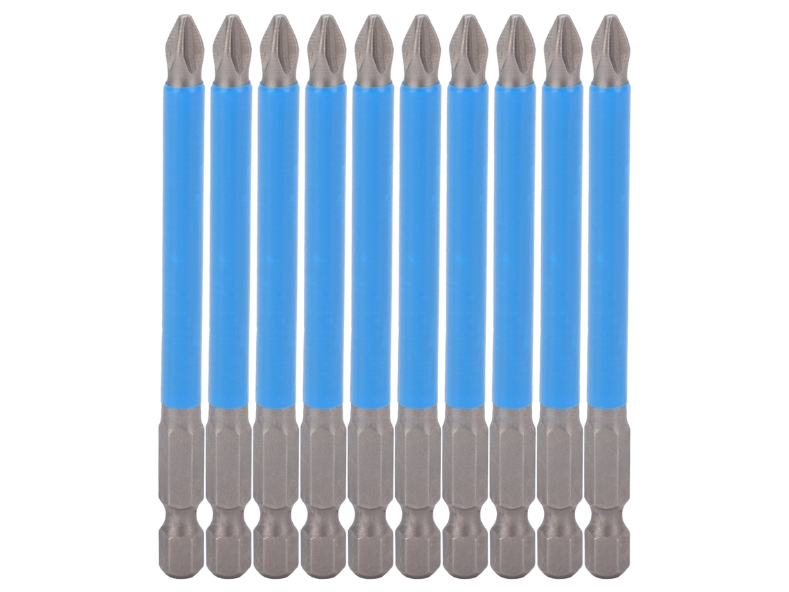 10 Piezas De Puntas De Destornillador Phillips Magnéticas Antideslizantes Ph2 De 90 Mm Para Taladro Eléctrico
