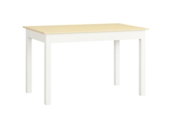 Mesa de comedor moderna de madera bicolor para 4-6 personas, tablero grande, 119x70x75 cm.