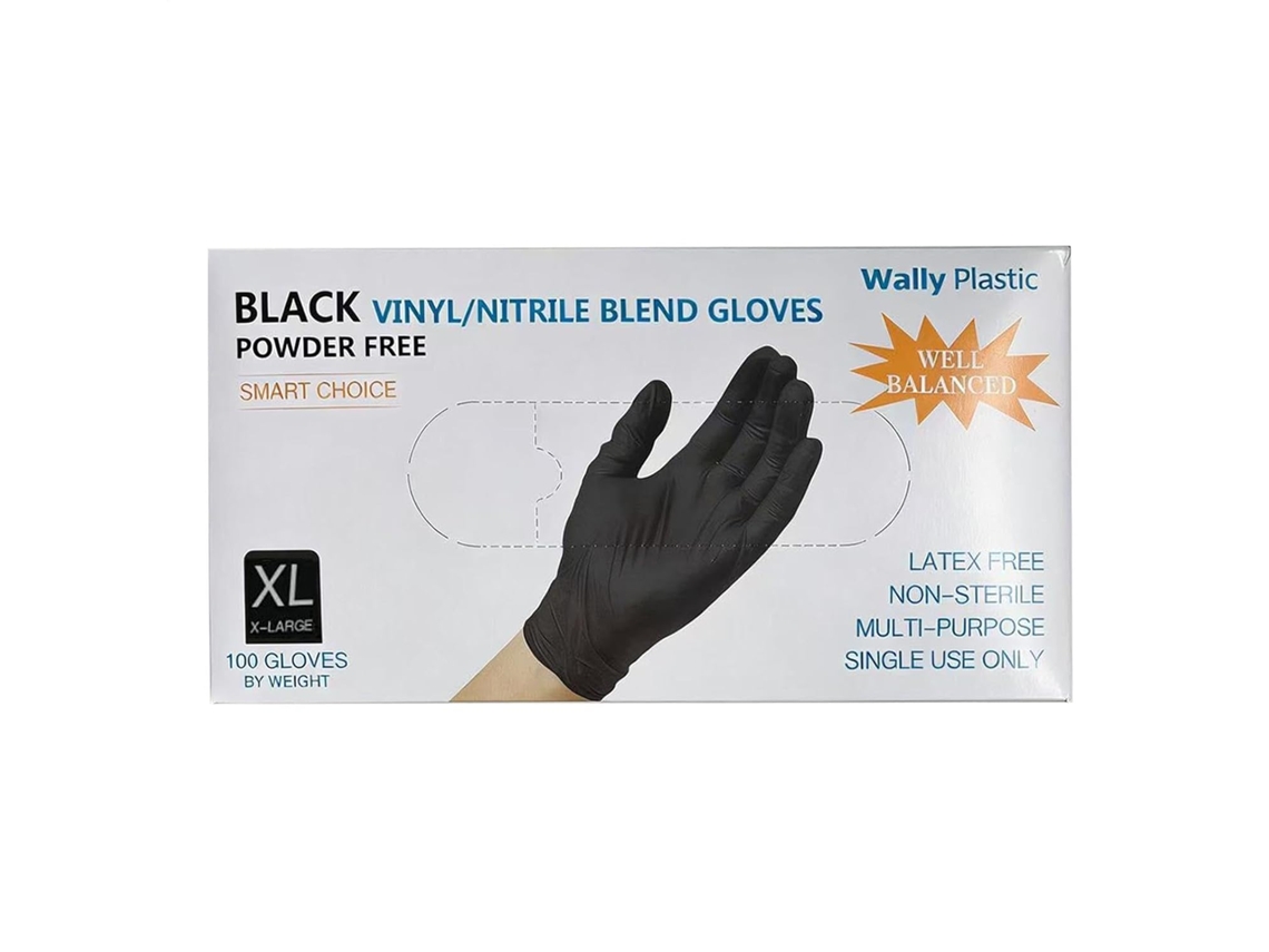 Paquete De 100 Guantes De Nitrilo Negros Para Peluquería, Impermeables Y Resistentes Al Aceite