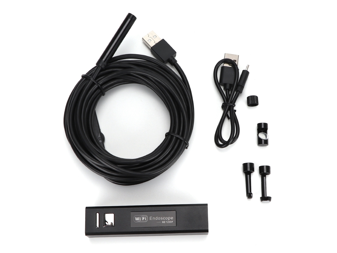 Endoscopio Wifi Multifuncional Con Cámara Hd 1200p Y Cable Flexible De 5 M Resistente Al Agua Para Iphone.