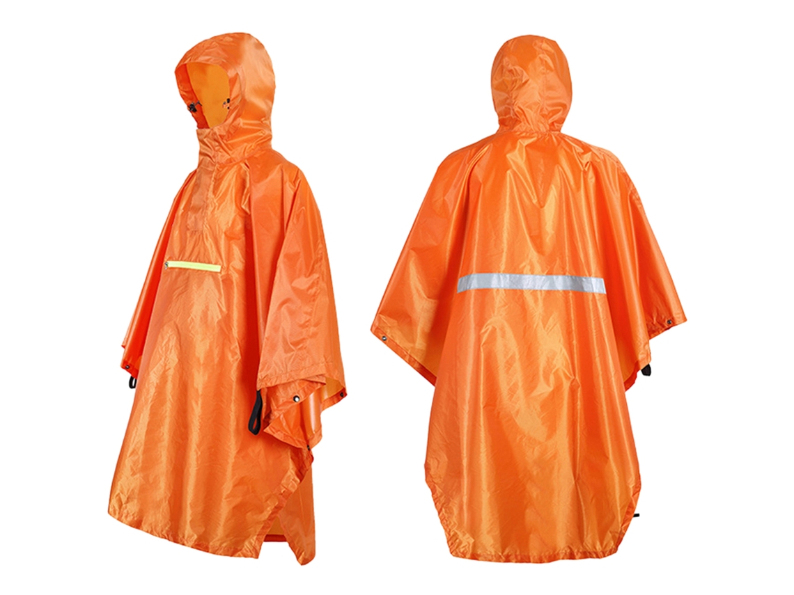 Poncho Impermeable Para Hombre Y Mujer Con Tira Reflectante.