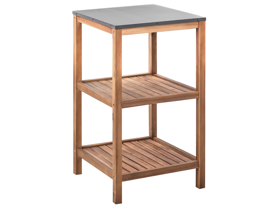 Cocina de jardín Beliani Brucoli en madera de acacia marrón 50x50x83